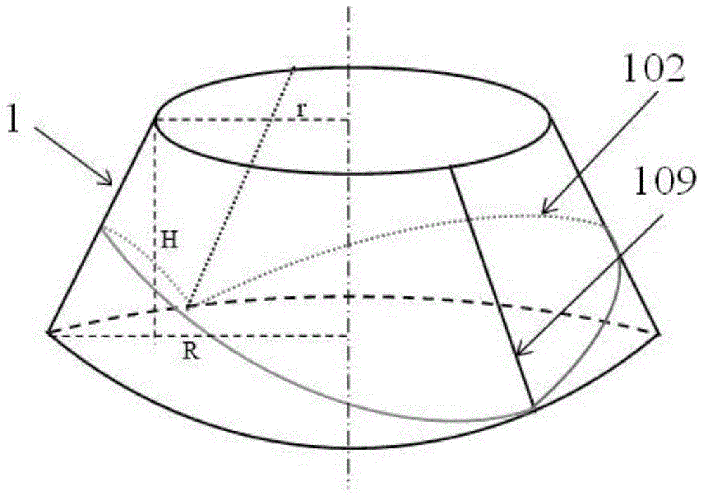 一种圆台形状的PVDF超声波发射器