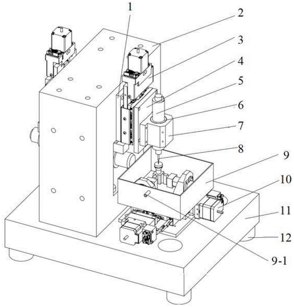 水表层空化泡环境高低频复合超声振动微铣削装置