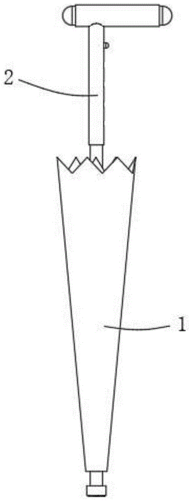 一种雨伞、拐杖一体式老年助行装置