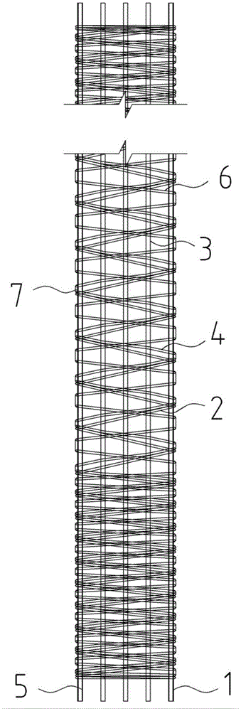 高层建筑混凝土框架柱螺旋箍筋钢筋笼