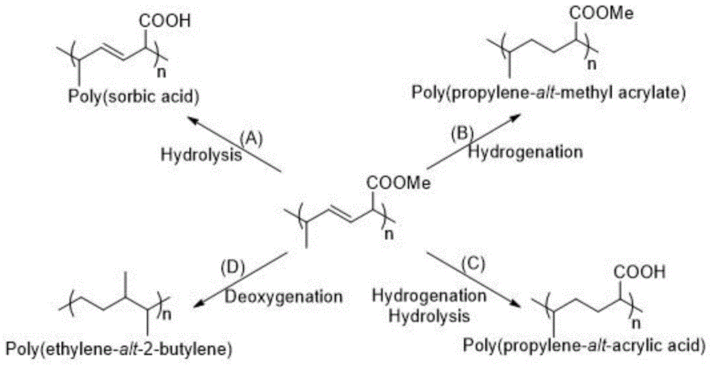 一种路易斯碱的应用、山梨酸酯聚合物及其衍生物