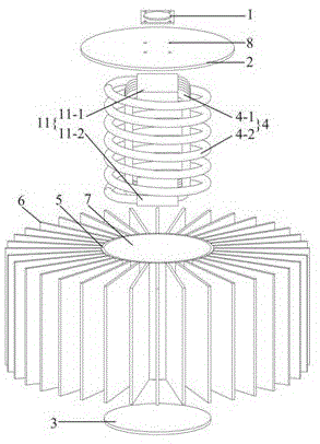 一种脉动热管协同重力热管强化大功率LED散热装置