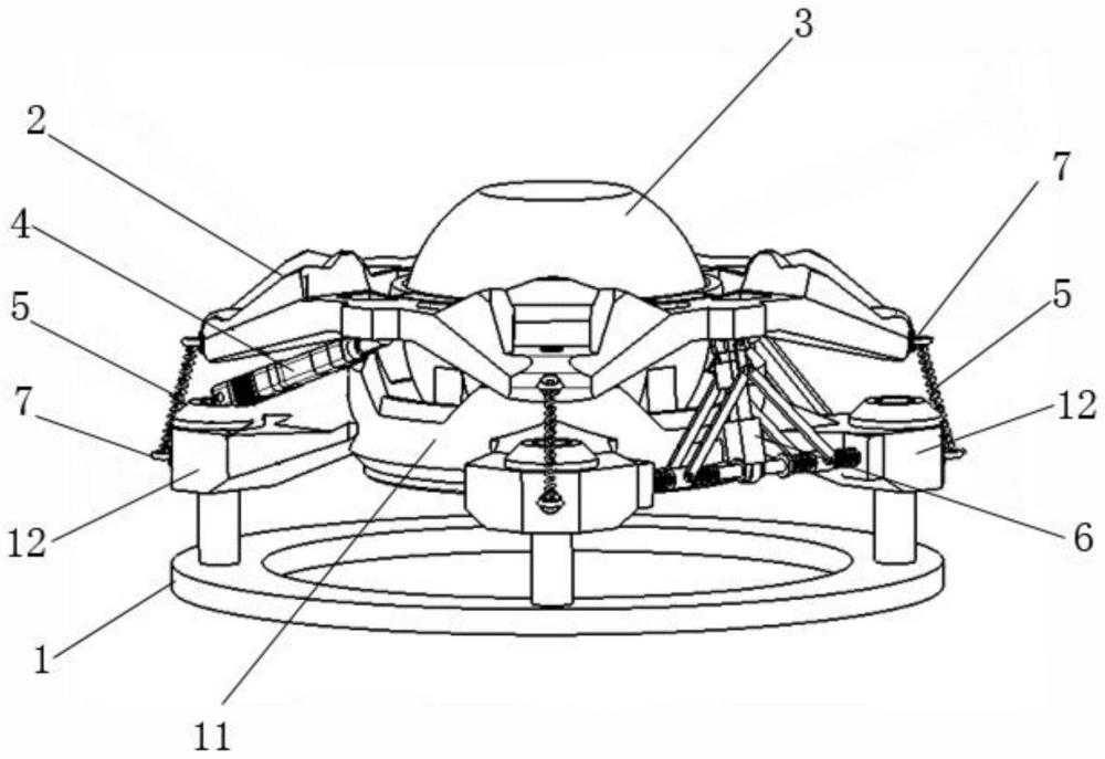 一种基于四杆张拉整体结构两自由度并联调整平台机构